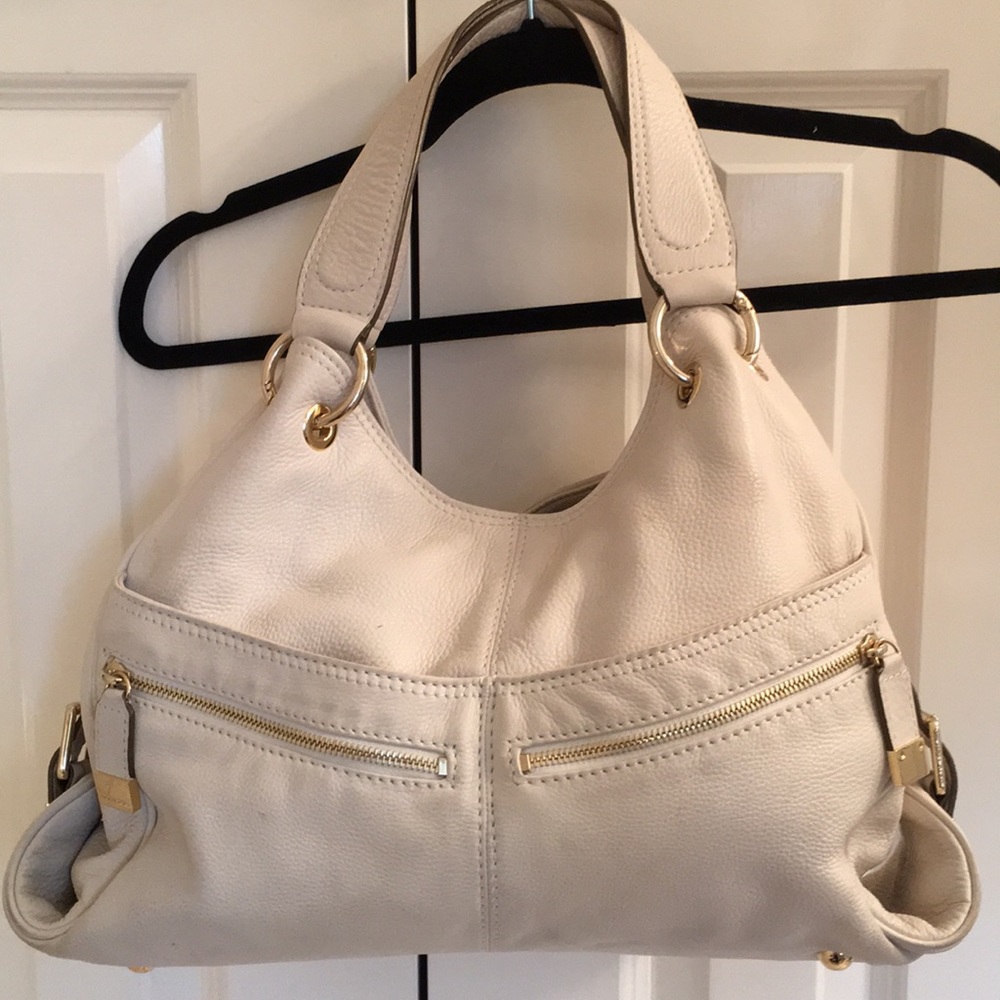 Michael Kors white leather bag
